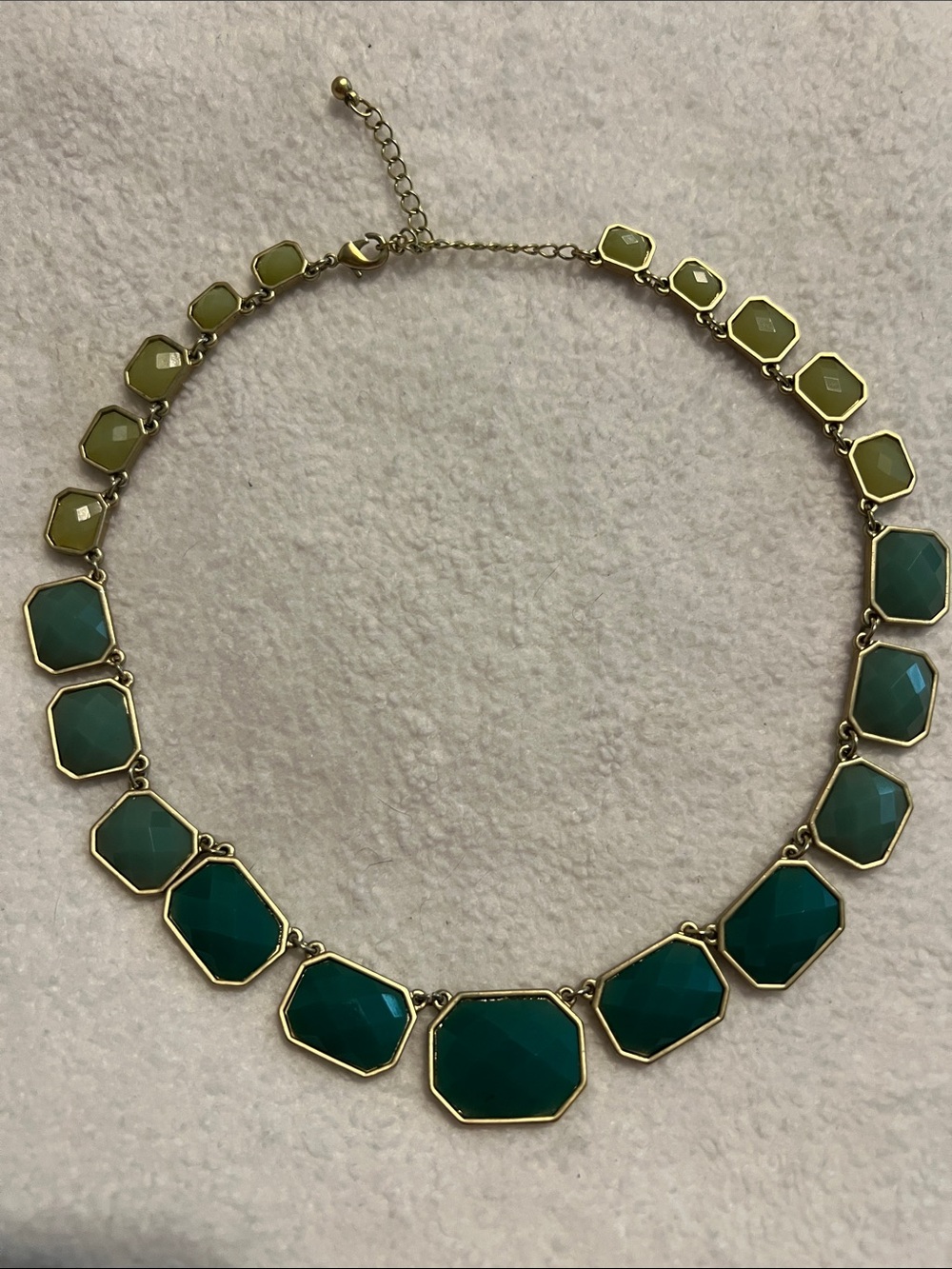 Green Faceted Statement Necklace - Unbranded
